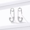 Brincos Petit Pino de segurança do amor estilo Pandora - BSE284