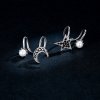 Brincos Petit Lua e estrela estilo Pandora - BSE387