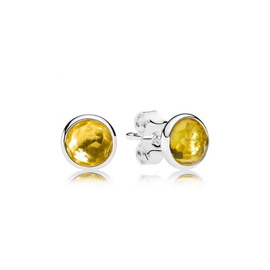 Brinco PANDORA Gota de Citrino Novembro - 290738CI  Clique na imagem para fechar