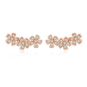 Brincos Petit Margarida Contraída estilo Pandora Rose - SCE419-C Brincos Petit Margarida Contraída estilo Pandora Rose - SCE419-C