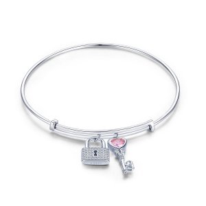 Bracelete estilo Pandora Rígido Love Lock - SCB127 Bracelete estilo Pandora Rígido Love Lock - SCB127