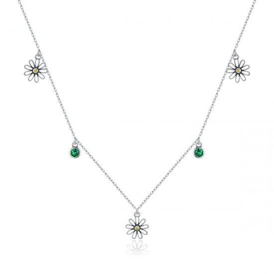 Colar Pequena margarida estilo Pandora - SCN415  Clique na imagem para fechar