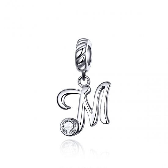 Charm Pendente Letra M estilo Pandora - SCC1183-M  Clique na imagem para fechar