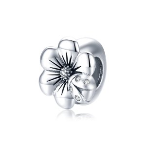 Charm Flor desabrochando estilo Pandora - SCC1722 Charm Flor desabrochando estilo Pandora - SCC1722