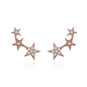 Brincos Petit Segredos das estrelas estilo Pandora Rose - SCE291 Brincos Petit Segredos das estrelas estilo Pandora Rose - SCE291