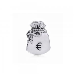 Charm berloques Pandora de prata Sacos do dinheiro Charm berloques Pandora de prata Sacos do dinheiro