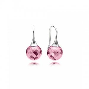Brinco PANDORA de Prata Esfera Rosa - 290552PCZ