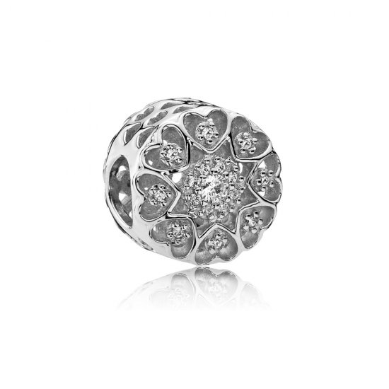 Charm berloques Pandora de prata Corações  Clique na imagem para fechar