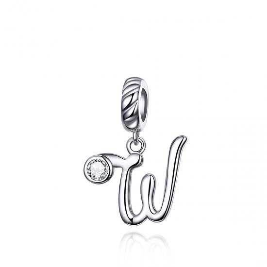 Charm Pendente Letra W estilo Pandora - SCC1183-W  Clique na imagem para fechar