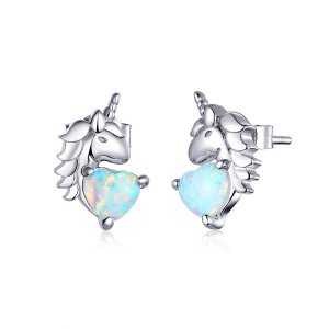 Brincos Petit Unicórnio estilo Pandora - SCE896 Brincos Petit Unicórnio estilo Pandora - SCE896