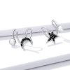 Brincos Petit Lua e estrela estilo Pandora - BSE387
