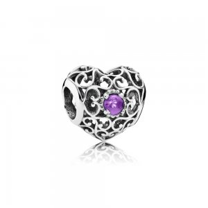 Charm PANDORA Coração de Fevereiro - 791784SAM