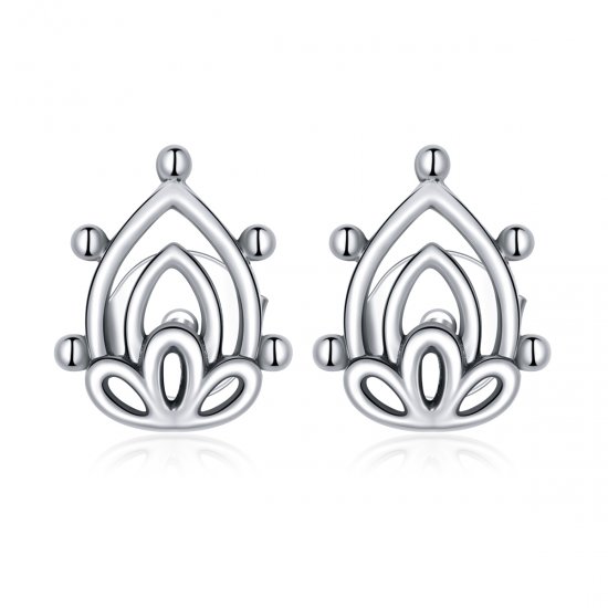 Brincos Petit Lotus Bud estilo Pandora - SCE989  Clique na imagem para fechar
