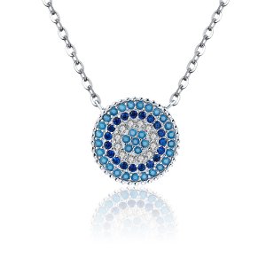 Colar Círculo Azul life Pandora - SCN099 Colar Círculo Azul life Pandora - SCN099