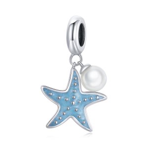 Charm Pendente Estrela do mar azul estilo Pandora - SCC1807 Charm Pendente Estrela do mar azul estilo Pandora - SCC1807