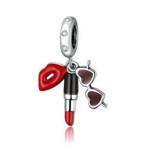 Charm Pendente Batom e óculos de sol estilo Pandora - BSC346