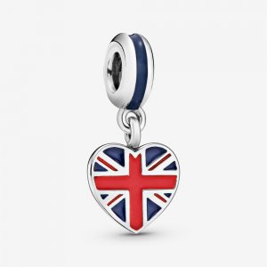 Charm Pendente Coração da Bandeira da Grã-Bretanha Pandora - 791512ENMX