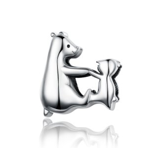 Charm Mãe e filho urso polar estilo Pandora - SCC1207 Charm Mãe e filho urso polar estilo Pandora - SCC1207