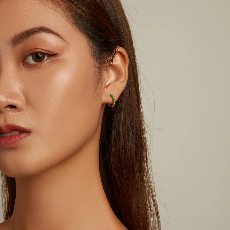 (imagem para) Pandora Style Bamboo Hoop Earrings - SCE1350 - Visualizar 6
