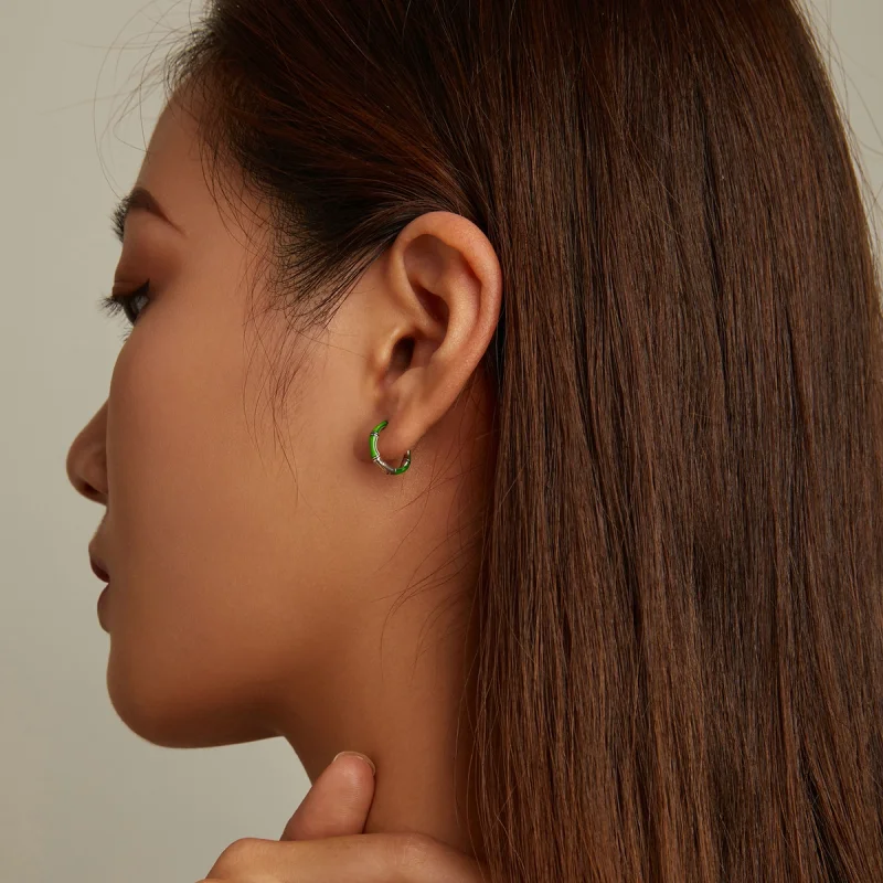 (imagem para) Pandora Style Bamboo Hoop Earrings - SCE1350 - Visualizar 7