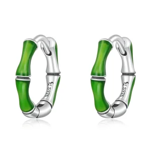 (imagem para) Pandora Style Bamboo Hoop Earrings - SCE1350