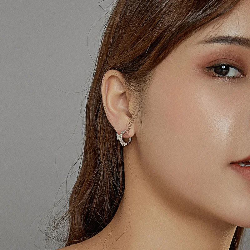 (imagem para) Pandora Style Butterflies Flying Hoop Earrings - BSE445 - Visualizar 8