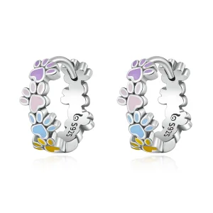(imagem para) Pandora Style Colorful Claws Hoop Earrings - BSE580