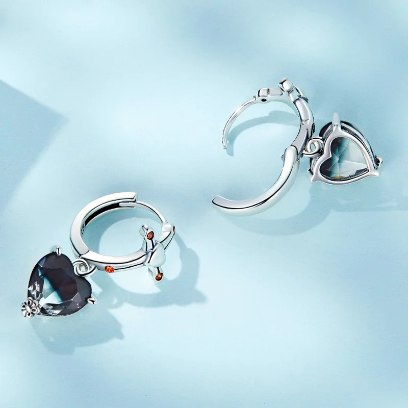 (imagem para) Pandora Style Cross Hoop Earrings - SCE1518 - Visualizar 4