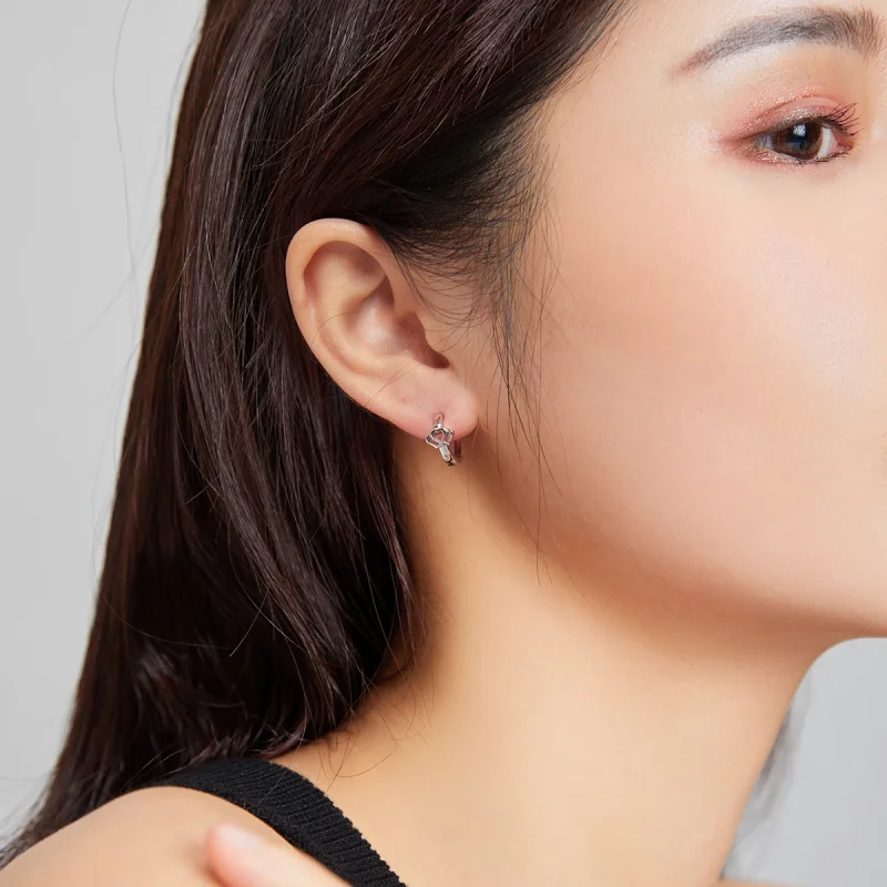 (imagem para) Pandora Style Crown Hoop Earrings - SCE1040 - Visualizar 7