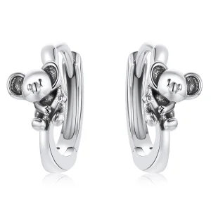 (imagem para) Pandora Style Cute Koala Hoop Earrings - BSE507
