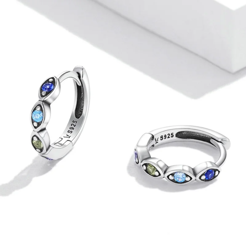 (imagem para) Pandora Style Devil Eye Hoop Earrings - SCE1358 - Visualizar 3