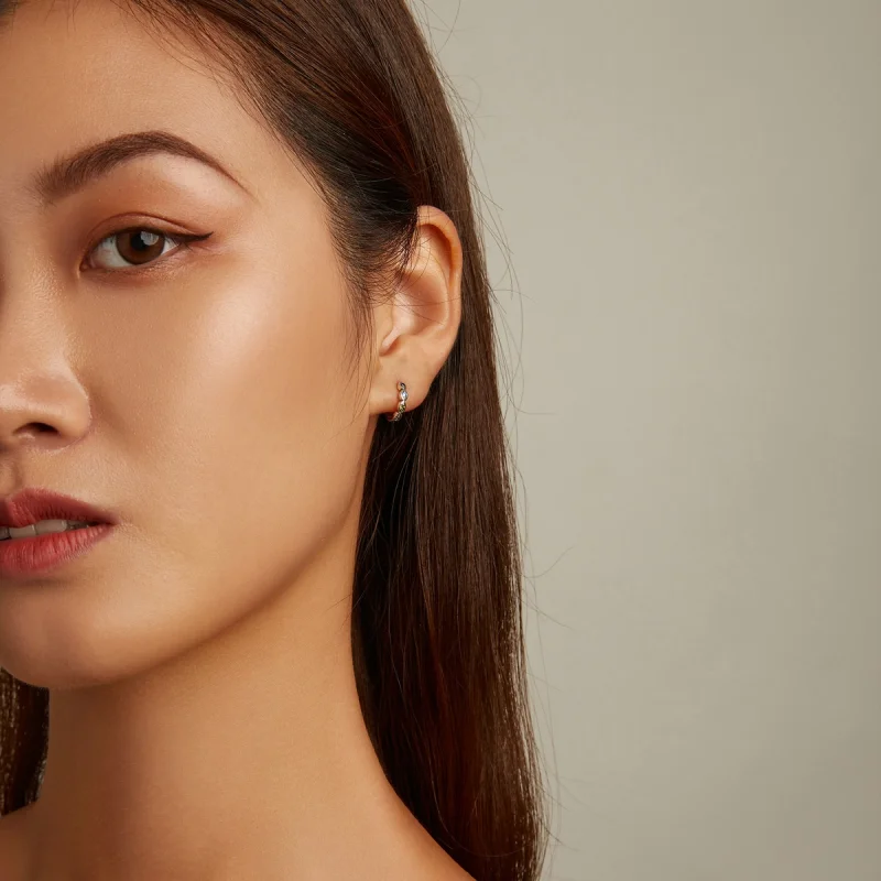 (imagem para) Pandora Style Devil Eye Hoop Earrings - SCE1358 - Visualizar 7