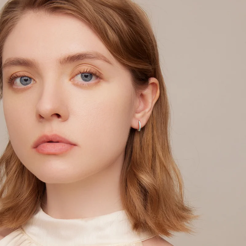 (imagem para) Pandora Style Double Circle Hoop Earrings - SCE1454 - Visualizar 6