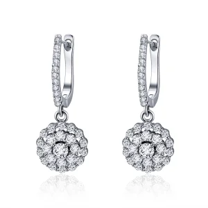 (imagem para) Pandora Style Flower of Light Hoop Earrings - SCE517