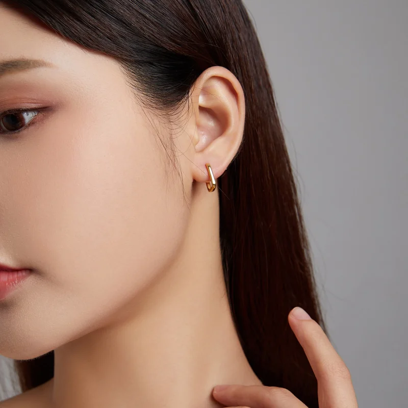 (imagem para) Pandora Style French Hoop Earrings - BSE478-B - Visualizar 7