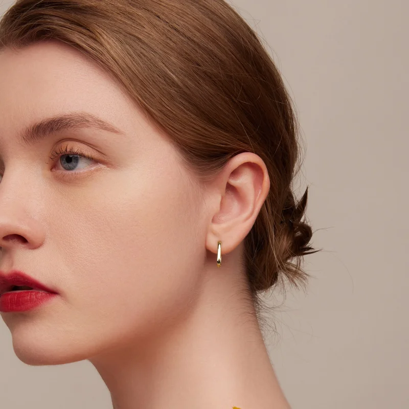 (imagem para) Pandora Style French Hoop Earrings - BSE478-B - Visualizar 10