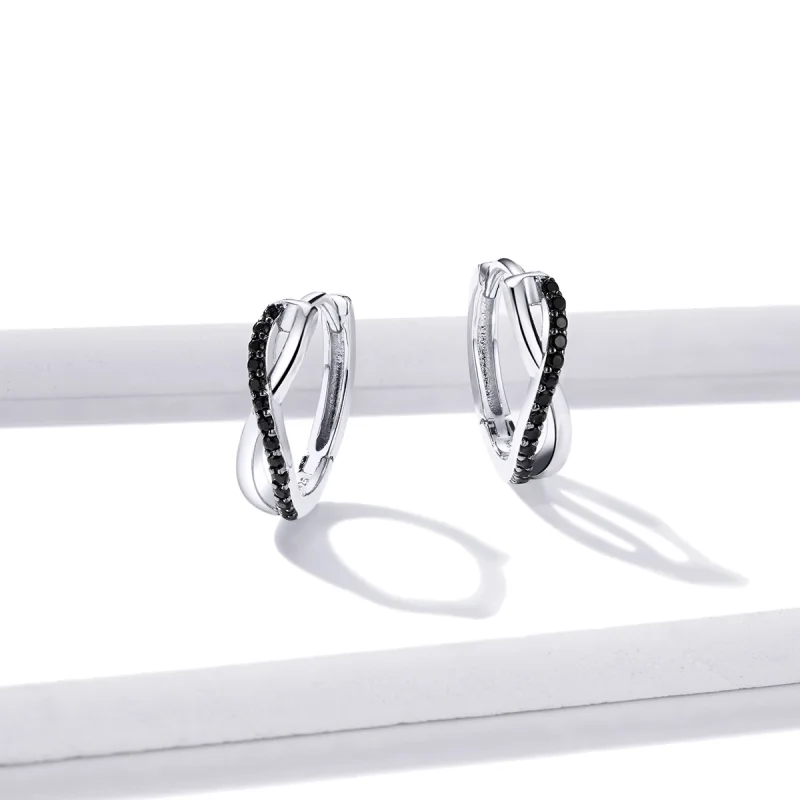 (imagem para) Pandora Style Infinity Symbol Hoop Earrings - BSE399 - Visualizar 2