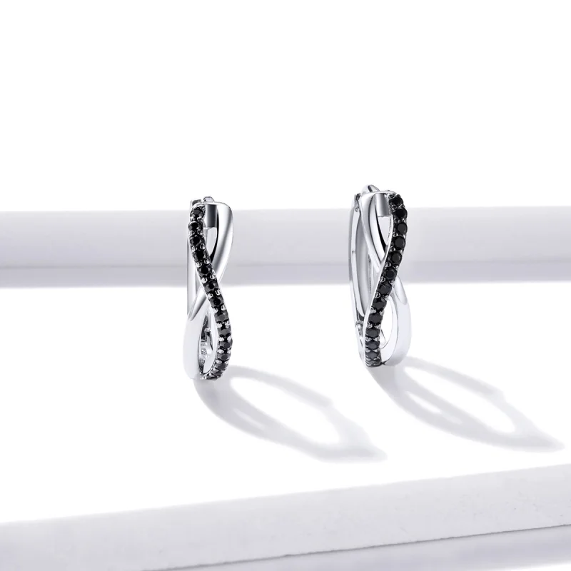 (imagem para) Pandora Style Infinity Symbol Hoop Earrings - BSE399 - Visualizar 3