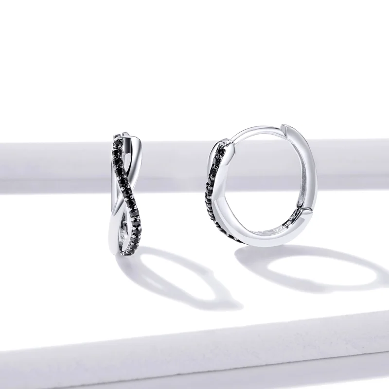(imagem para) Pandora Style Infinity Symbol Hoop Earrings - BSE399 - Visualizar 4
