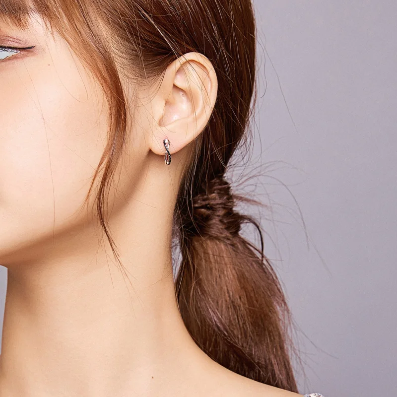 (imagem para) Pandora Style Infinity Symbol Hoop Earrings - BSE399 - Visualizar 7