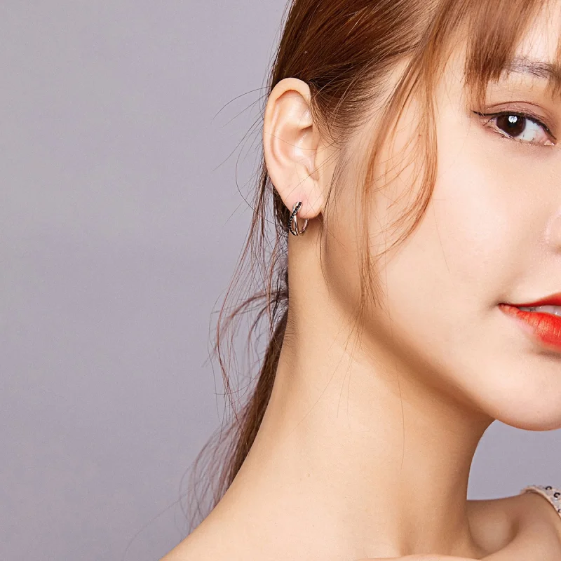 (imagem para) Pandora Style Infinity Symbol Hoop Earrings - BSE399 - Visualizar 8