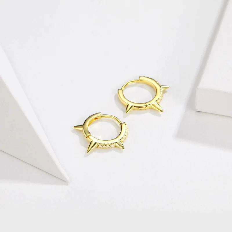 (imagem para) Pandora Style Irregular Geometry Hoop Earrings - BSE168 - Visualizar 2