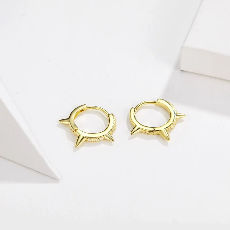 (imagem para) Pandora Style Irregular Geometry Hoop Earrings - BSE168 - Visualizar 3