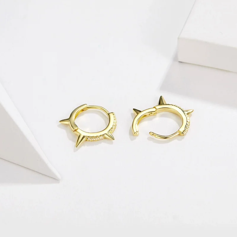 (imagem para) Pandora Style Irregular Geometry Hoop Earrings - BSE168 - Visualizar 4