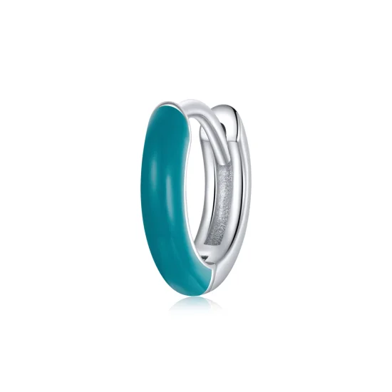 (imagem para) Pandora Style Little Blue Hoop Earrings - BSE488-BU