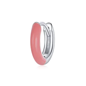 (imagem para) Pandora Style Little Pink Hoop Earrings - BSE488-PK