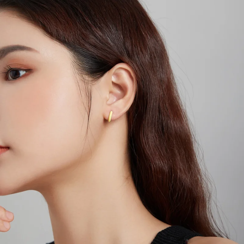 (imagem para) Pandora Style Little Yellow Hoop Earrings - BSE488-YE - Visualizar 3