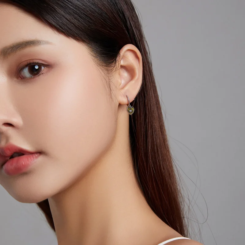 (imagem para) Pandora Style Love Devil Eyes - Lemon Yellow Hoop Earrings - SCE1270-YE - Visualizar 3