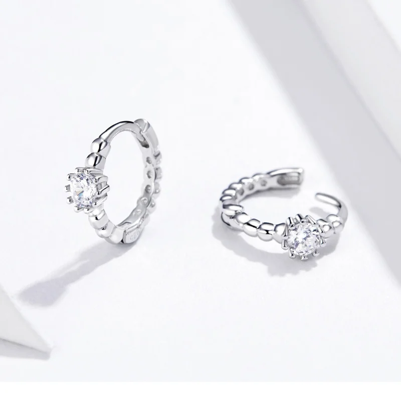 (imagem para) Pandora Style Love Hoop Earrings - BSE194 - Visualizar 2