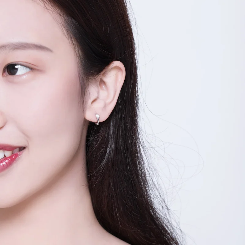 (imagem para) Pandora Style Love Hoop Earrings - BSE194 - Visualizar 5